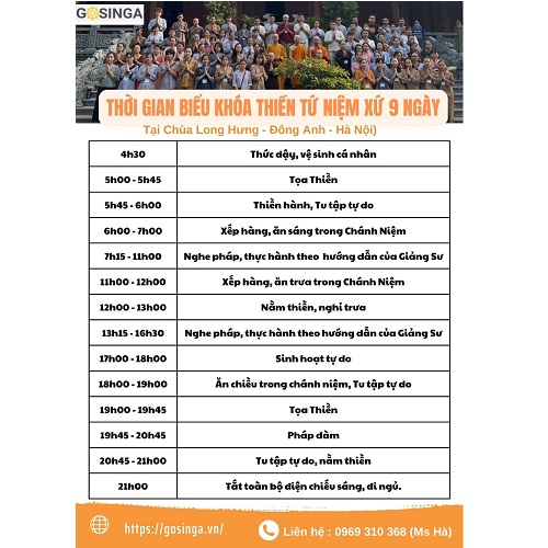 Khoá thiền Tứ Niệm Xứ 9 ngày tại Hà Nội